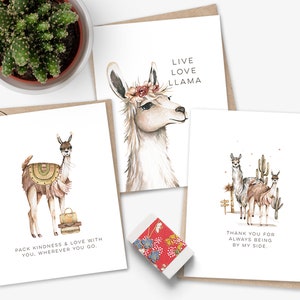 Lama Wenskaart | Aanmoedigingskaart voor volwassenen | Hou van Lama Alpaca | Aanmoedigingskaart | Vriendschap Lama Lover Card