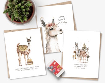 Llama Greeting Card  | Adult Encouragement Card | Love Llama Alpaca | Encouragement Card | Friendship Llama Lover Card