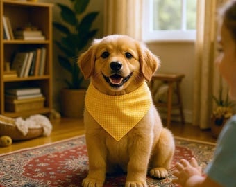 Bandana a quadretti per animali domestici / Bandana con elastico per la schiena / Sciarpa per cuccioli / Bandana a quadri / Accessori primaverili per animali domestici
