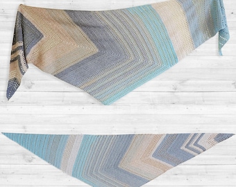 Palette sereine MOTIF AU CROCHET, châle triangulaire facile à enrouler