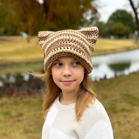 CROCHET PATTERN Cat Ear Hat, Beginner Friendly Beanie, Easy Quick