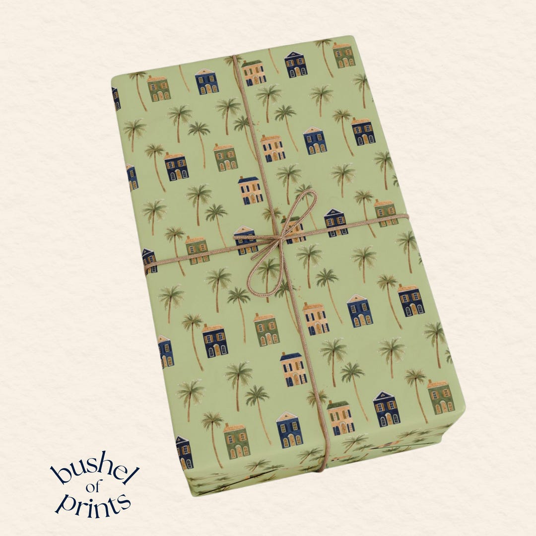 Charleston House Wrapping Paper, Coastal Southern Gift Wrap - Etsy