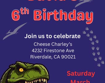 Dinosaur Birthday Invitation Template