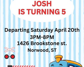 Train Birthday Invitation Template