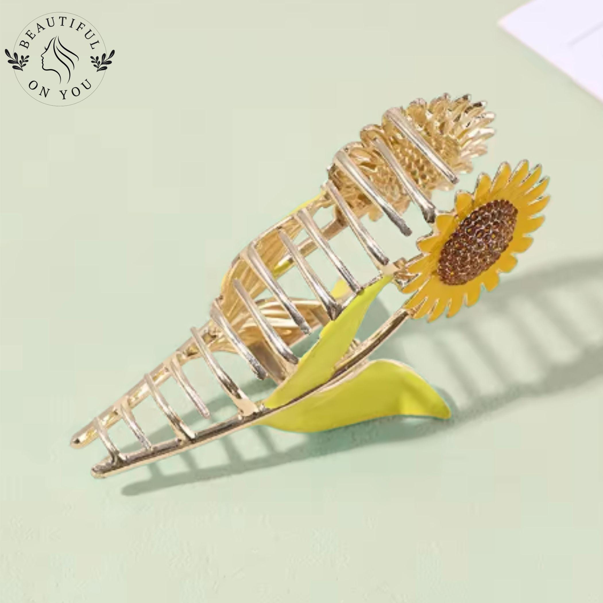 Sunflower Metal Hair Claw Clip, Floral Boho Accessory - Etsy