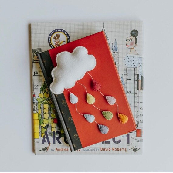 Mini rainbow rain with white cloud for nursery playroom or Etsy