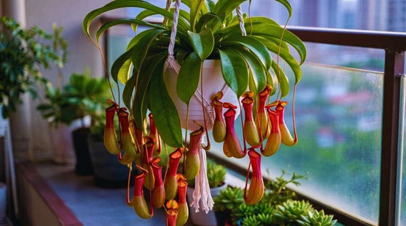 Giant Nepenthes Tropical Pitcher Plant Seeds, Carnivorous Exotic Houseplant Terrarium Plant