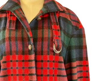 Vintage 50s Pendleton Tartan Plaid 100% Wool Mackinaw Coat
