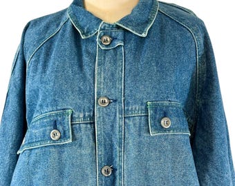 Vintage Rare 1980s French Lined Denim Chore Coat