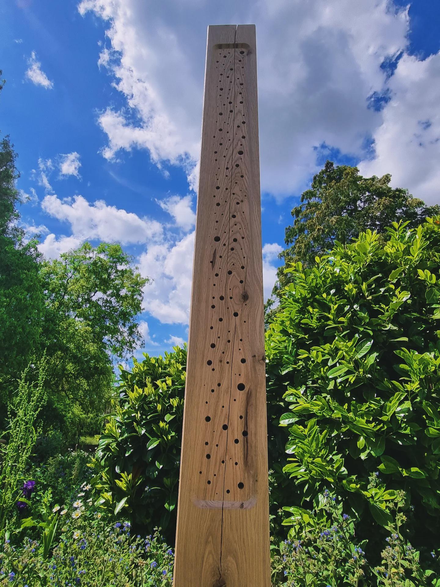 Odlings Bee Posts Oak Solitary Bee Post, Bumblebee Habitat, Wildlife Garden Bug Hotel ...