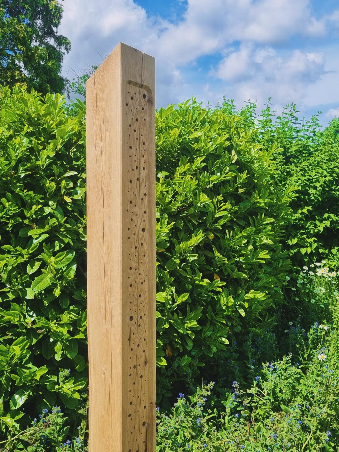 Garden Solitary Bee Post. Bumblebee Habitat. Bug Hotel. Oak Post ...