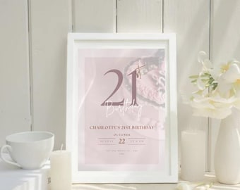 Rose Gold 21st Birthday Invitation Template