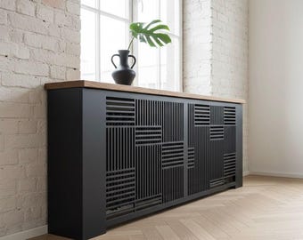 Elegante cubierta para radiador hecha a medida, mueble de lujo para radiador, estilo rústico, fabricado en Alemania.