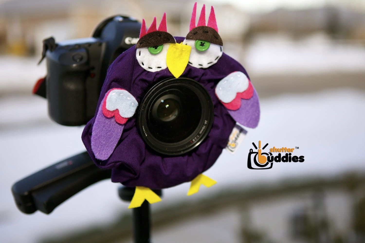 Shutter Buddies Paul Purple OWL with SQUEAKER camera lens Etsy