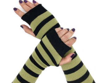 QUUPY Elastic Arm Warmer Long Fingerless Gloves Mitten Long Sleeve Hand Wrist Warmers