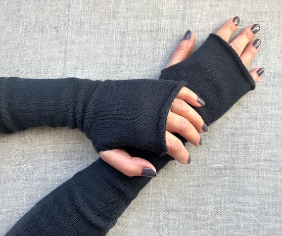 Arm Warmers Sleeves With Thumb Hole - Knit Fingerless Gloves For Women Winter Hand Warmers