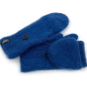 Convertible Mittens / Knit Mohair Wool Mittens / Hand-knitted and felted mittens