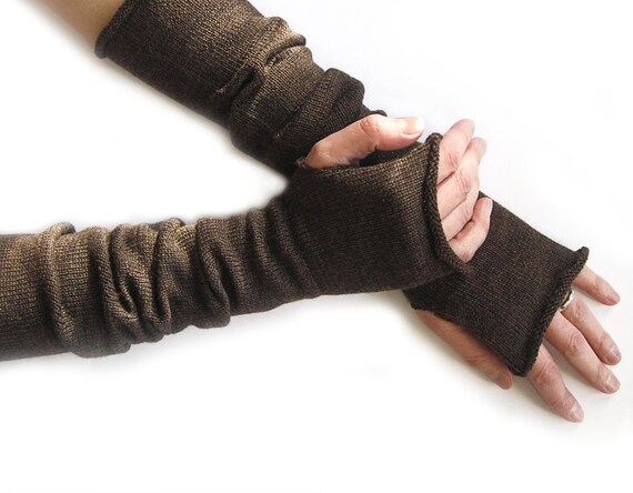 Long Fingerless Gloves / Thumbhole Arm Warmers - Etsy
