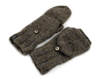 Convertible Mittens / Knit Wool Mittens / Hand-knitted and felted mittens