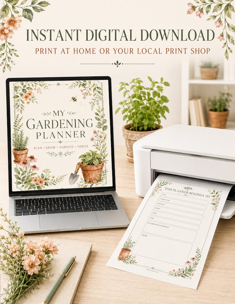 Printable Gardening Planner, 80-page Garden Journal, Planting and ...