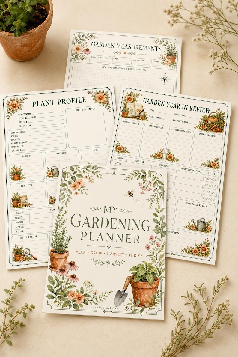 Printable Gardening Planner, 80-page Garden Journal, Planting and ...