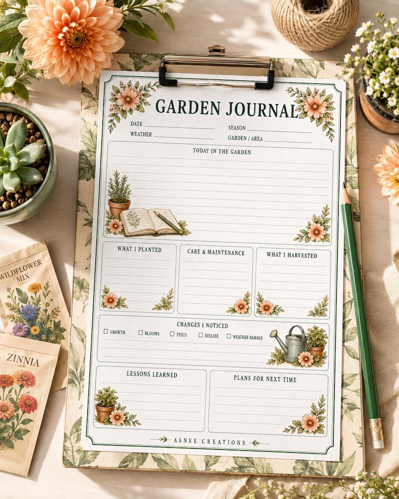 Printable Gardening Planner, 80-page Garden Journal, Planting and ...