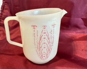 Vintage Tupperware 2 Becher Messbecher 450 ml Roter Buchstabe # 134