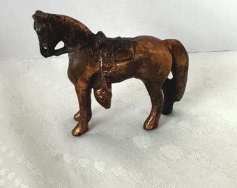 Figura de caballo de cobre en miniatura vintage