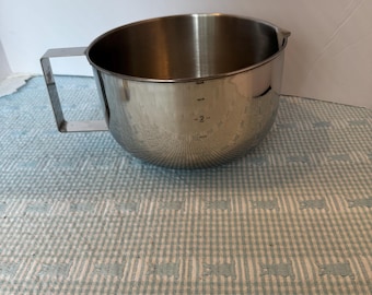 Vintage Farberware 729 Stainless Steel 3 Qt Batter Mixing Bowl Handle Pour Spout