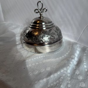 Antique Victorian Silver Plate Butter Cloche | Bird & Blossom Repousse Dome | Replacement Lid | Aesthetic Movement Decor