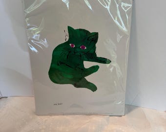 Vintage Andy Warhol Green Cat Print 2003 Sealed Bruce McGaw Pop Art 14x11
