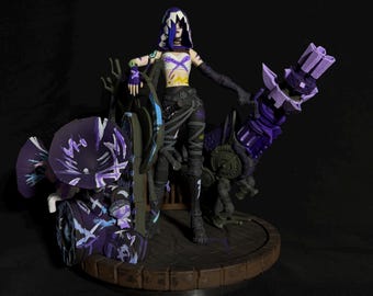 Arcane Jinx 3D gedruckte Figur - Handbemalte Sammler Statue - League of Legends Fan Art Geschenk