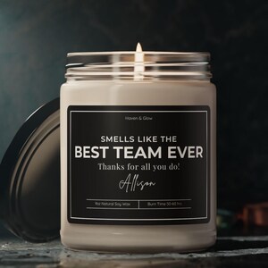 Personalized “Best Team Ever” Employee Appreciation Candle – Thank You Gift