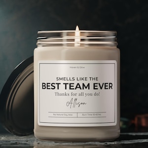 Personalized “Best Team Ever” Employee Appreciation Candle – Thank You Gift