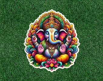 Hindu God Lord Ganesh / Ganesha 100% waterproof vinyl sticker decal - many sizes available