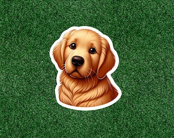Cute Golden Retriever dog 100% waterproof vinyl sticker decal - many sizes available