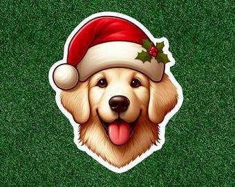 Cute Golden Retriever dog 100% waterproof vinyl sticker decal - many sizes available
