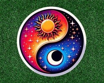 Schöner Himmel Yin Yang Design 100% wasserfester Vinyl Aufkleber - viele Größen erhältlich