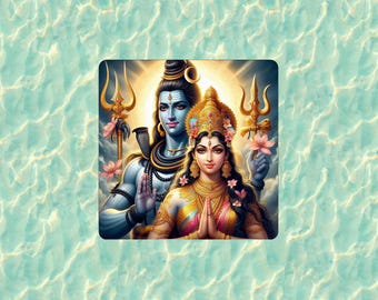 Hindoegod en godin Shiva en Parvati 100% waterdichte vinyl sticker sticker - vele maten beschikbaar