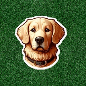 Cute Golden Retriever dog 100% waterproof vinyl sticker decal - many sizes available
