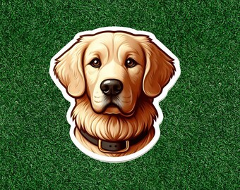 Cute Golden Retriever dog 100% waterproof vinyl sticker decal - many sizes available