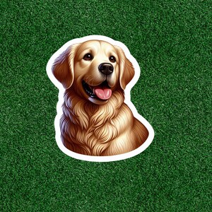 Cute Golden Retriever dog 100% waterproof vinyl sticker decal - many sizes available