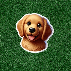 Cute Golden Retriever dog 100% waterproof vinyl sticker decal - many sizes available