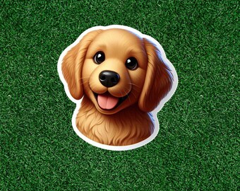 Cute Golden Retriever dog 100% waterproof vinyl sticker decal - many sizes available