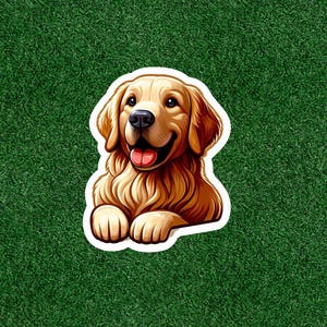 Cute Golden Retriever dog 100% waterproof vinyl sticker decal - many sizes available