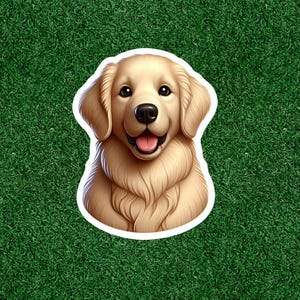 Cute Golden Retriever dog 100% waterproof vinyl sticker decal - many sizes available