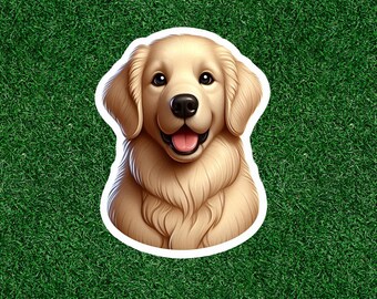 Cute Golden Retriever dog 100% waterproof vinyl sticker decal - many sizes available