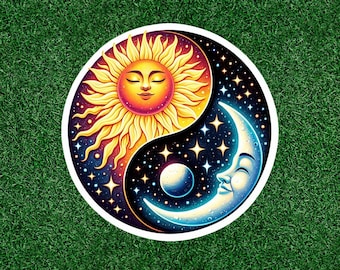 Schöner Himmel Yin Yang Design 100% wasserfester Vinyl Aufkleber - viele Größen erhältlich