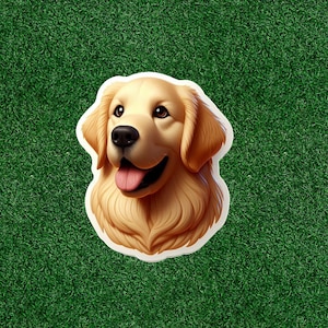 Cute Golden Retriever dog 100% waterproof vinyl sticker decal - many sizes available