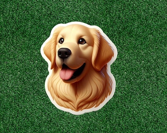 Cute Golden Retriever dog 100% waterproof vinyl sticker decal - many sizes available